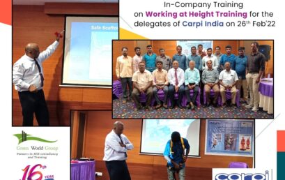 Green World’s Conducted In-Company Training On “Working at Height” for the Delegates of Carpi India