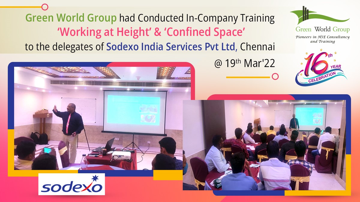 Green World Group had conducted In-House Training in Sodexo India Services Pvt Ltd, Chennai