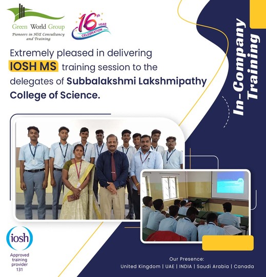 IOSH Managing Safely Training at Subbalakshmi Lakshmipathy College