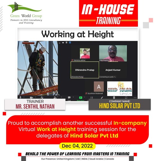 Work at height training At Hind Solar