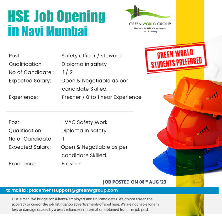 Safety officer jobs in Chennai Kolkata Mumbai Bangalore Hyderabad