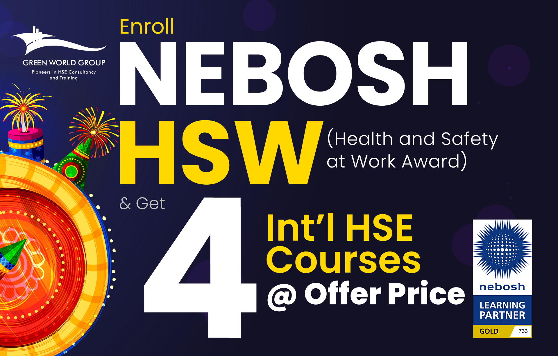 Nebosh HSW course in INDIA, Nebsoh Health and safety at work training in India