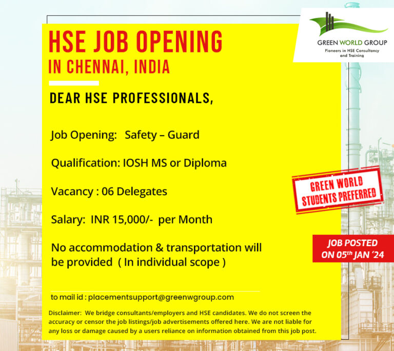 Safety officer jobs in Chennai Kolkata Mumbai Bangalore Hyderabad